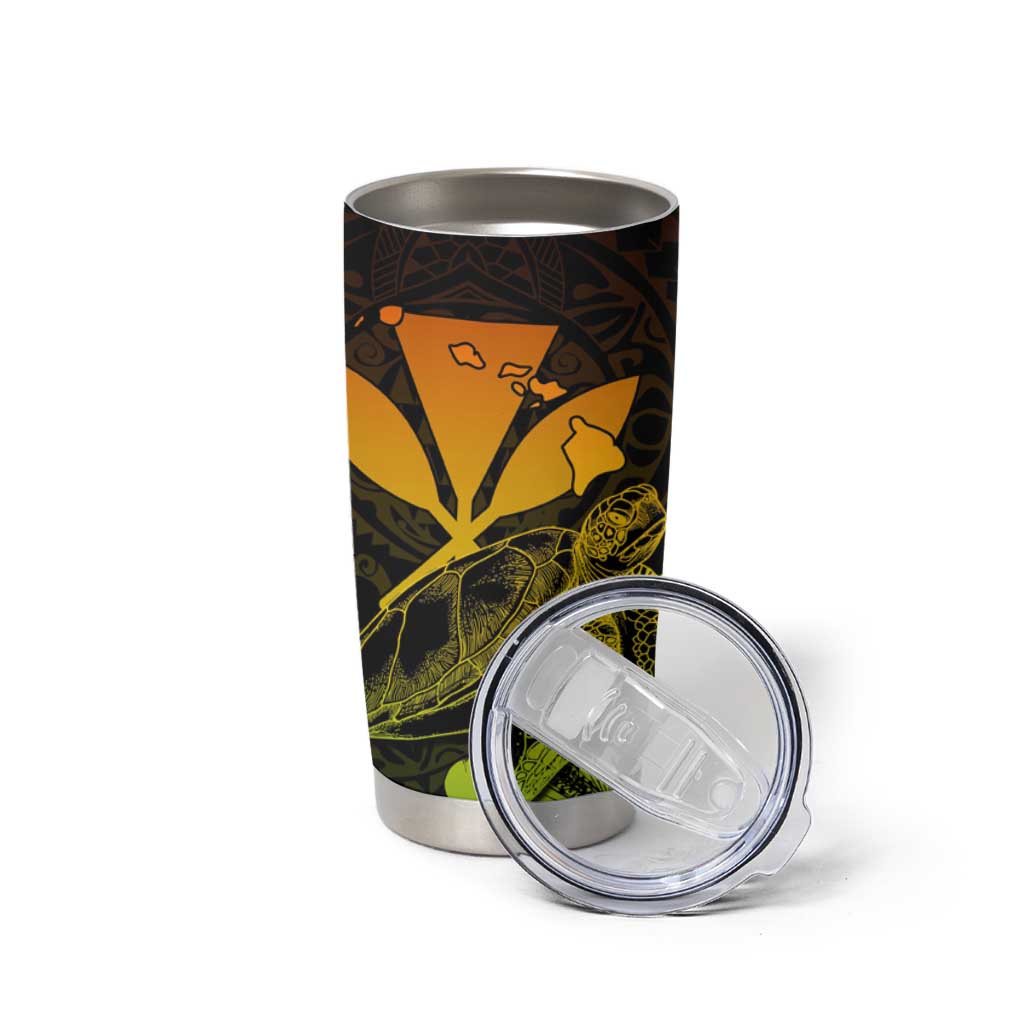 Kakau Polynesian Tribal Hawaiian Turtle Tumbler Cup with Kanaka Maoli Reggae LT9 - Polynesian Pride
