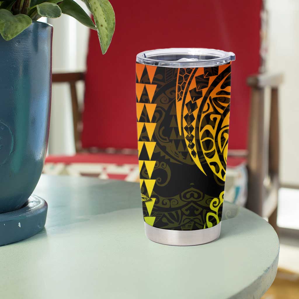Kakau Polynesian Tribal Hawaiian Turtle Tumbler Cup with Kanaka Maoli Reggae LT9 - Polynesian Pride