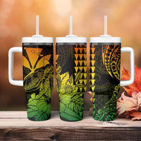 Kakau Polynesian Tribal Hawaiian Turtle Tumbler With Handle with Kanaka Maoli Reggae LT9 - Polynesian Pride