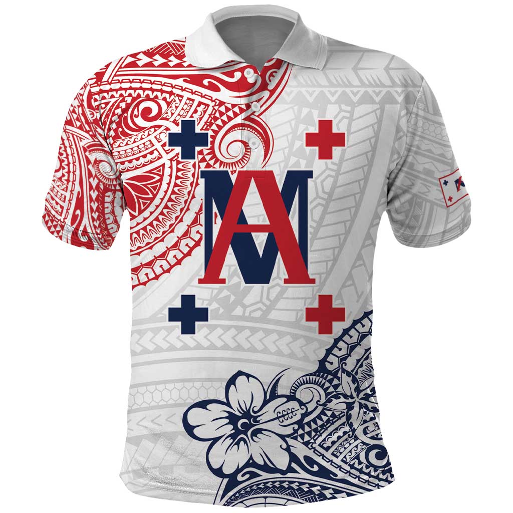 Kingdom of Uvea 1842-1860 Personalized Polo Shirt Wallis and Futuna Polynesian Tribal Pattern LT9 White - Polynesian Pride