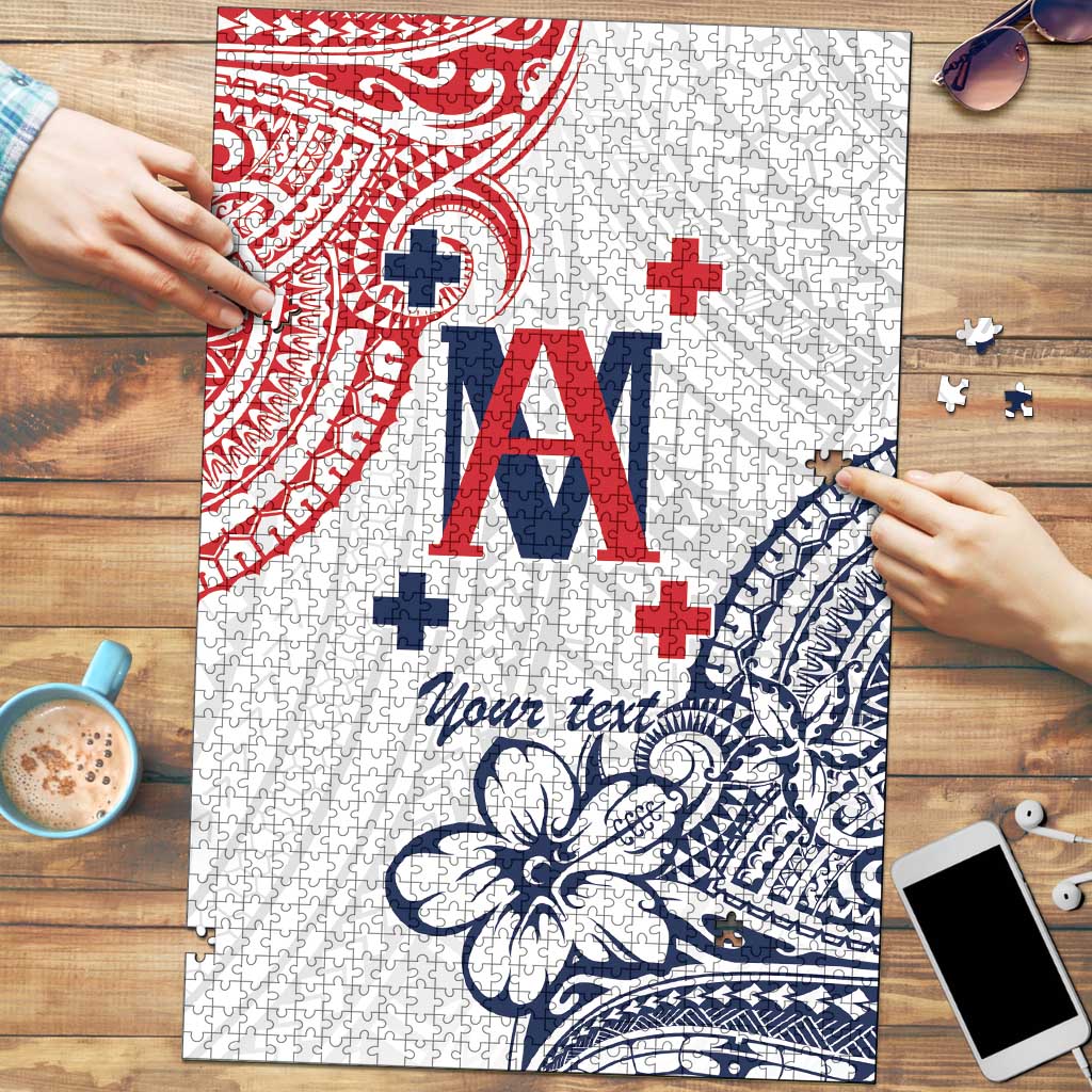 Kingdom of Uvea 1842-1860 Personalized Puzzle Wallis and Futuna Polynesian Tribal Pattern LT9 White - Polynesian Pride