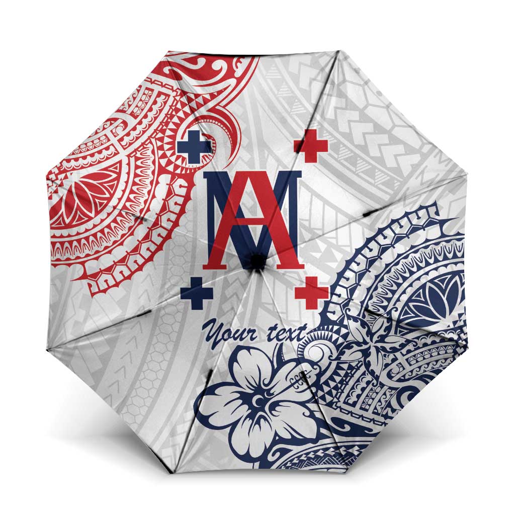 Kingdom of Uvea 1842-1860 Personalized Umbrella Wallis and Futuna Polynesian Tribal Pattern LT9 One Size Folded 11.42 inch Opened Diameter 37.4 inch White - Polynesian Pride