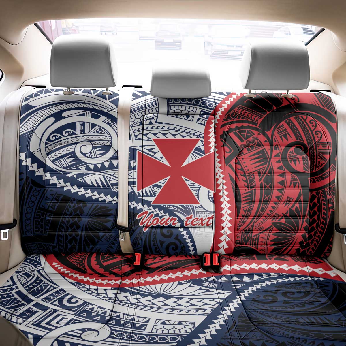 Kingdom of Uvea 1860-1886 Personalized Back Car Seat Cover Wallis and Futuna Polynesian Tribal Pattern LT9 - Polynesian Pride