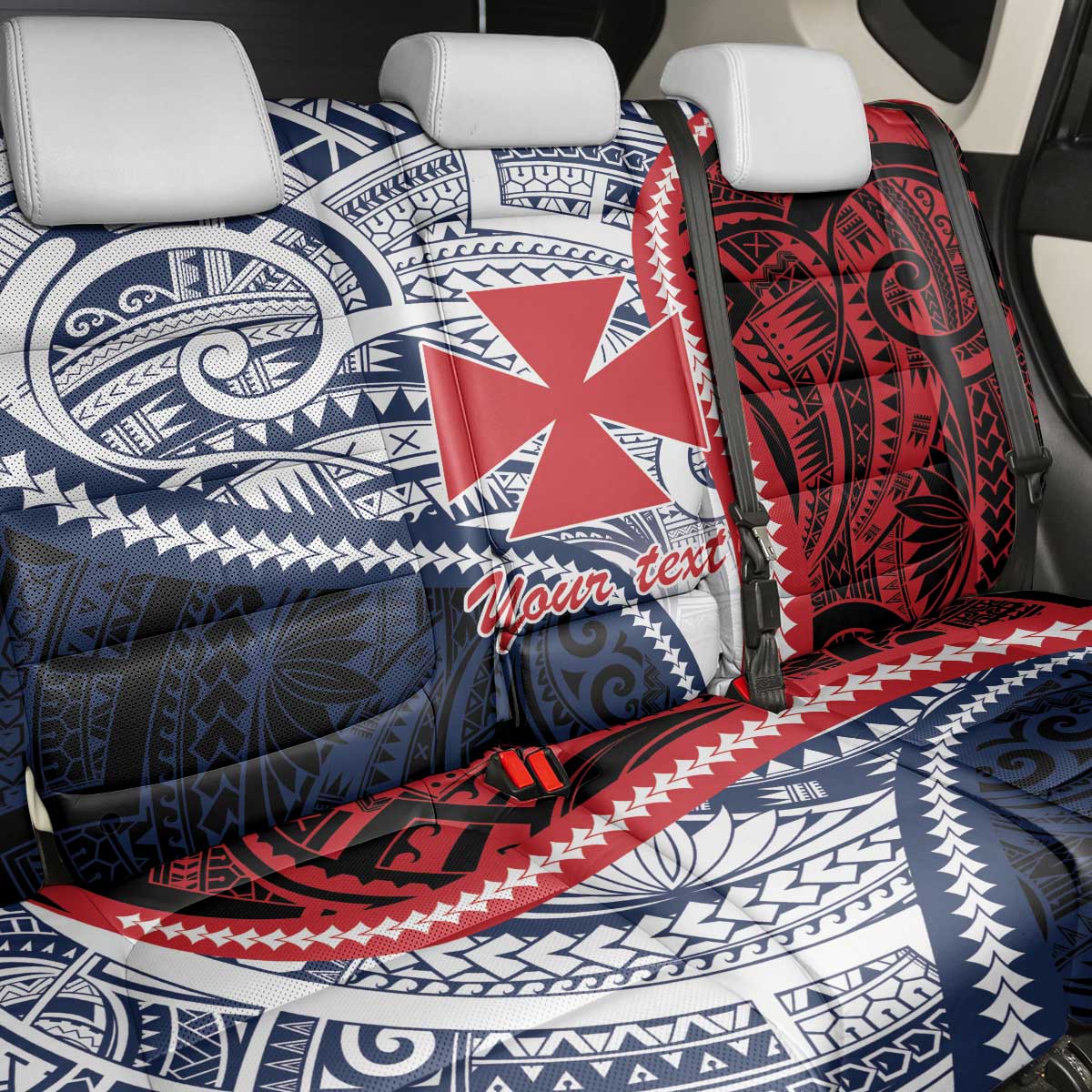 Kingdom of Uvea 1860-1886 Personalized Back Car Seat Cover Wallis and Futuna Polynesian Tribal Pattern LT9 - Polynesian Pride
