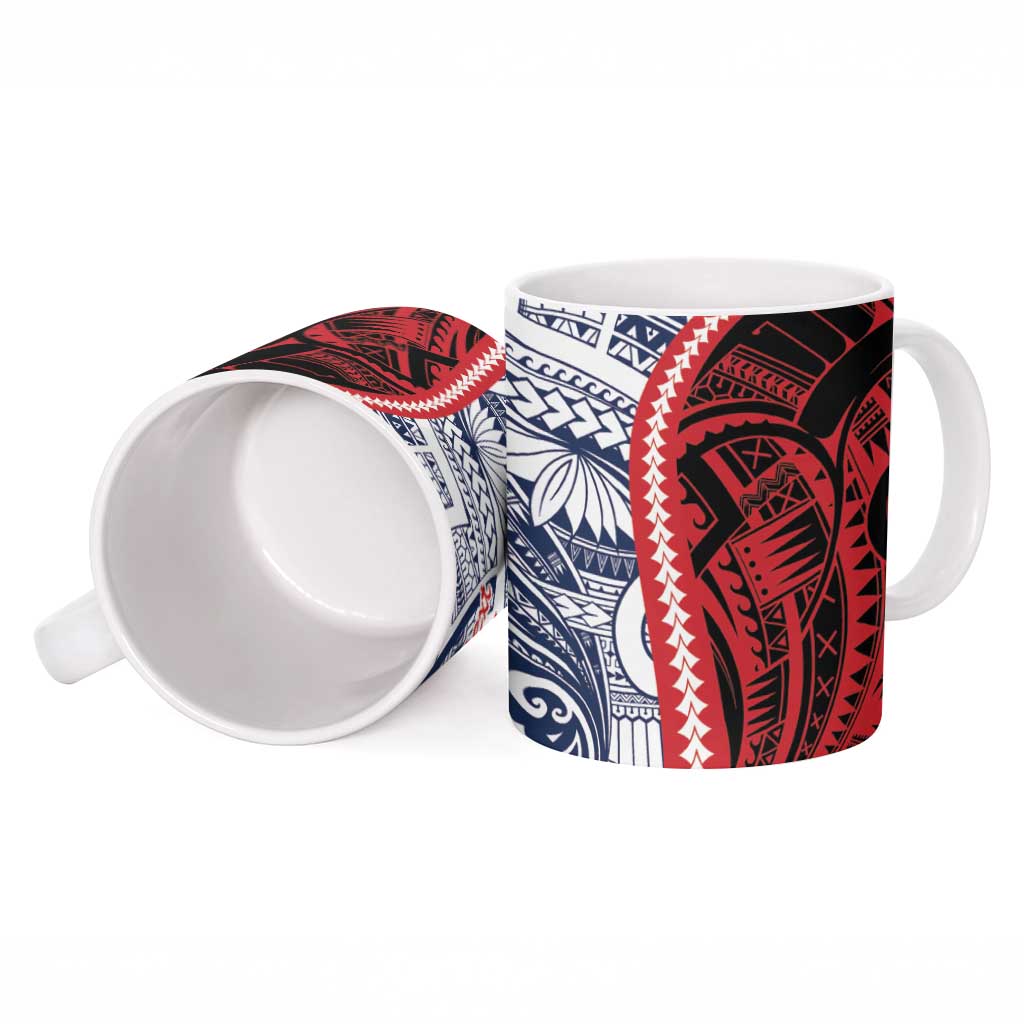 Kingdom of Uvea 1860-1886 Personalized Ceramic Mug Wallis and Futuna Polynesian Tribal Pattern LT9 - Polynesian Pride