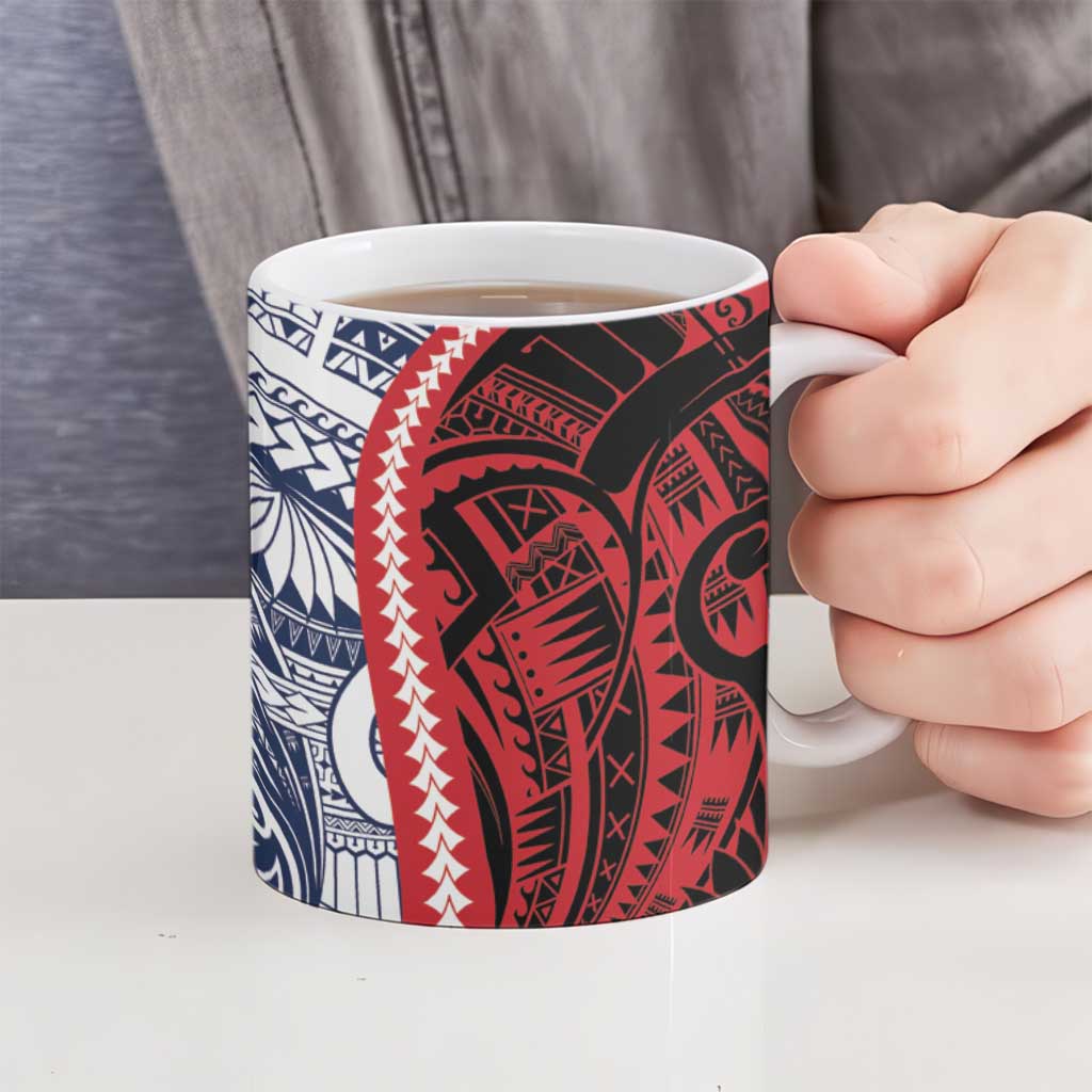 Kingdom of Uvea 1860-1886 Personalized Ceramic Mug Wallis and Futuna Polynesian Tribal Pattern LT9 - Polynesian Pride