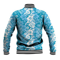 Hawaiian Lei Day Baseball Jacket Blue Hibiscus Flowers Lei Art LT9 - Polynesian Pride