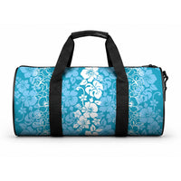 Hawaiian Lei Day Duffle Bag Blue Hibiscus Flowers Lei Art LT9 One size Blue - Polynesian Pride