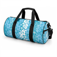 Hawaiian Lei Day Duffle Bag Blue Hibiscus Flowers Lei Art LT9 - Polynesian Pride
