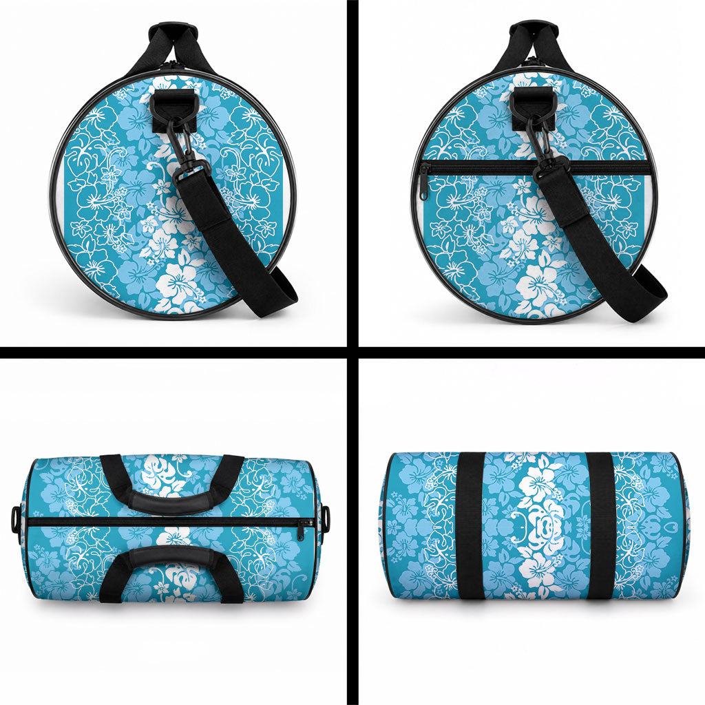 Hawaiian Lei Day Duffle Bag Blue Hibiscus Flowers Lei Art LT9 - Polynesian Pride