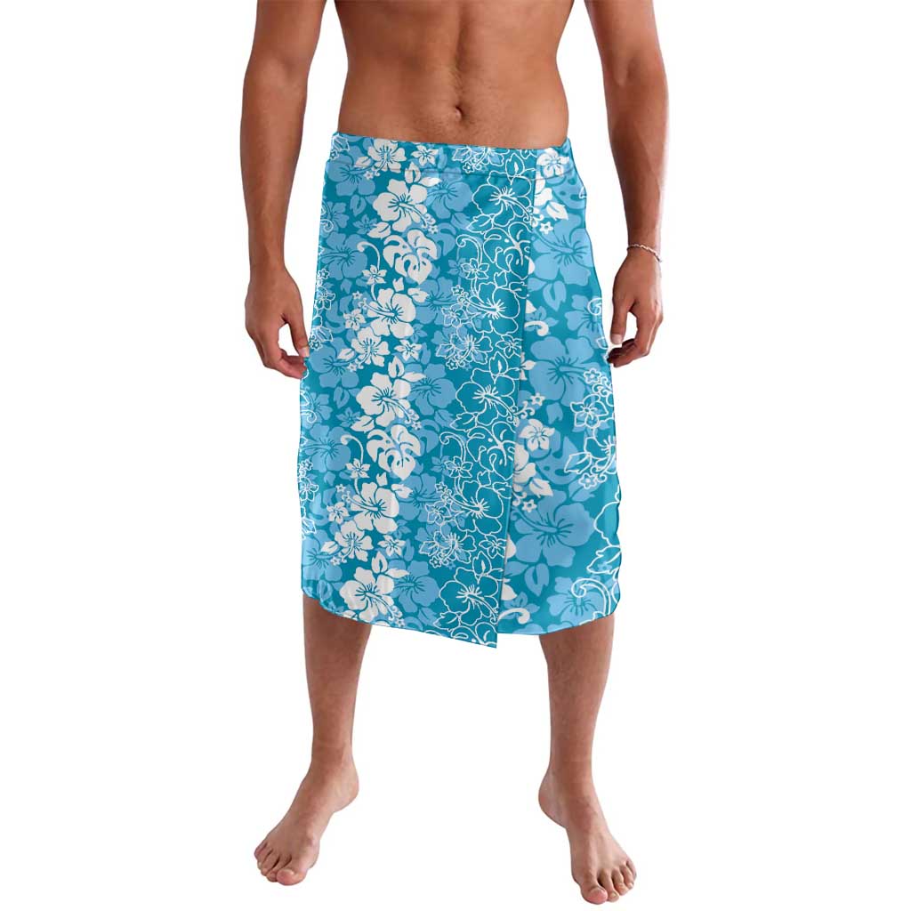 Hawaiian Lei Day Lavalava Blue Hibiscus Flowers Lei Art LT9 Blue - Polynesian Pride