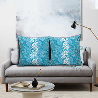 Hawaiian Lei Day Pillow Cover Blue Hibiscus Flowers Lei Art LT9 - Polynesian Pride