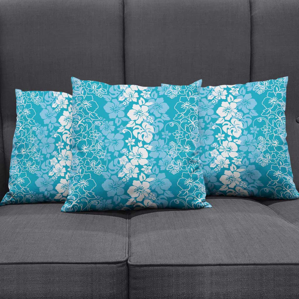 Hawaiian Lei Day Pillow Cover Blue Hibiscus Flowers Lei Art LT9 - Polynesian Pride