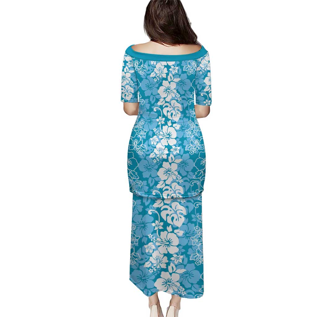 Hawaiian Lei Day Puletasi Blue Hibiscus Flowers Lei Art LT9 - Polynesian Pride