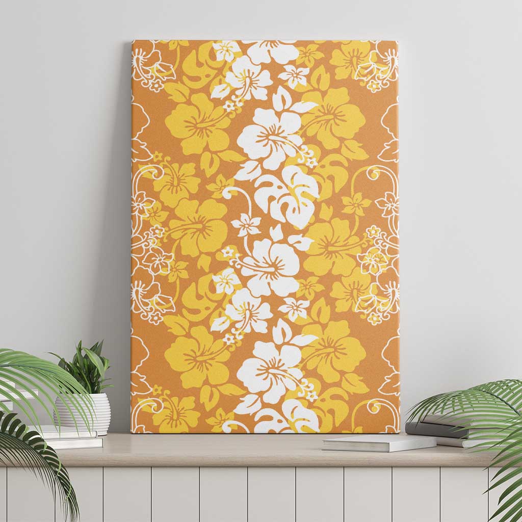 Hawaiian Lei Day Canvas Wall Art Gold Hibiscus Flowers Lei Art LT9 - Polynesian Pride