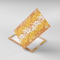 Hawaiian Lei Day Canvas Wall Art Gold Hibiscus Flowers Lei Art LT9 With Frame Gold - Polynesian Pride
