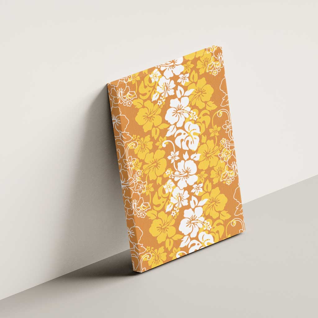 Hawaiian Lei Day Canvas Wall Art Gold Hibiscus Flowers Lei Art LT9 - Polynesian Pride