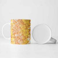 Hawaiian Lei Day Ceramic Mug Gold Hibiscus Flowers Lei Art LT9 - Polynesian Pride