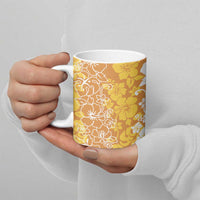 Hawaiian Lei Day Ceramic Mug Gold Hibiscus Flowers Lei Art LT9 - Polynesian Pride