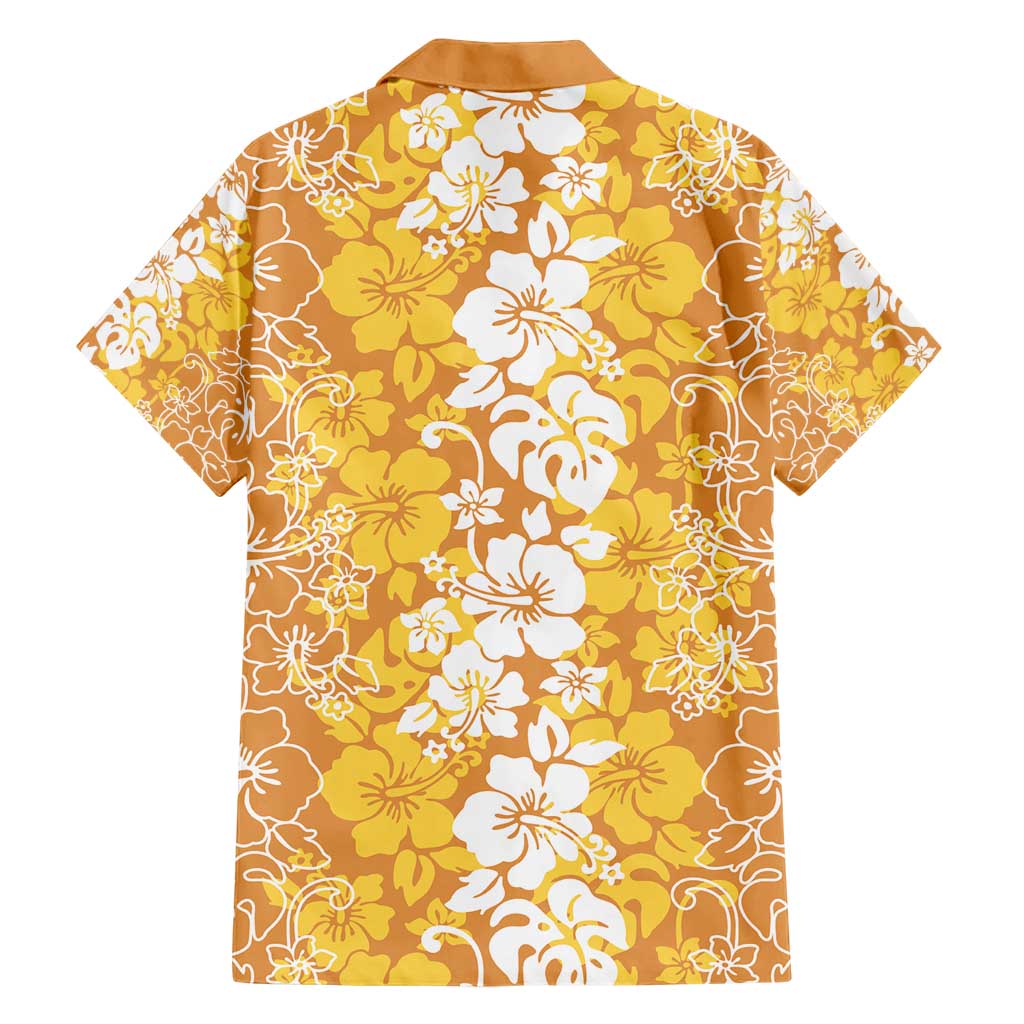 Hawaiian Lei Day Hawaiian Shirt Gold Hibiscus Flowers Lei Art LT9 - Polynesian Pride