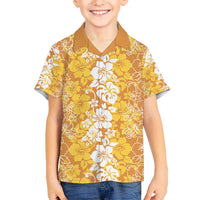 Hawaiian Lei Day Hawaiian Shirt Gold Hibiscus Flowers Lei Art LT9 - Polynesian Pride