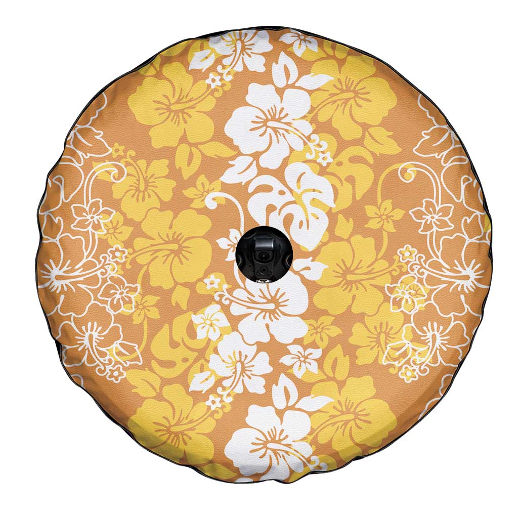 Hawaiian Lei Day Spare Tire Cover Gold Hibiscus Flowers Lei Art LT9 - Polynesian Pride