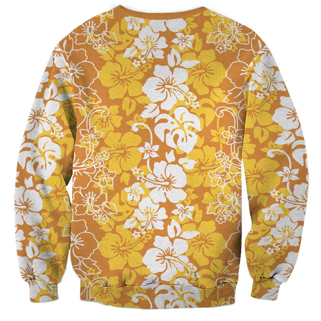 Hawaiian Lei Day Sweatshirt Gold Hibiscus Flowers Lei Art LT9 - Polynesian Pride