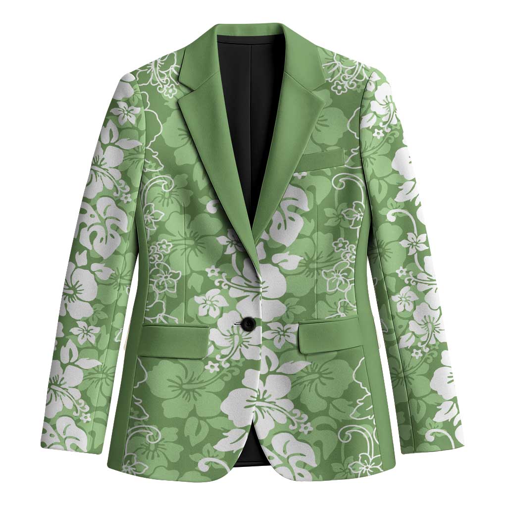 Hawaiian Lei Day Blazer Green Hibiscus Flowers Lei Art LT9 Unisex Green - Polynesian Pride