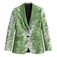 Hawaiian Lei Day Blazer Green Hibiscus Flowers Lei Art LT9 Unisex Green - Polynesian Pride