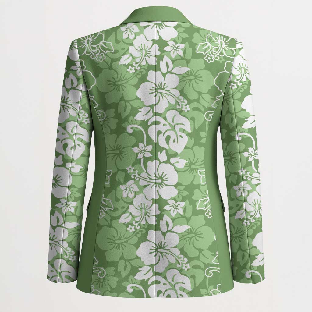 Hawaiian Lei Day Blazer Green Hibiscus Flowers Lei Art LT9 - Polynesian Pride