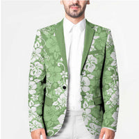 Hawaiian Lei Day Blazer Green Hibiscus Flowers Lei Art LT9 - Polynesian Pride
