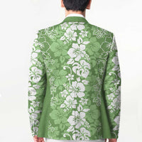 Hawaiian Lei Day Blazer Green Hibiscus Flowers Lei Art LT9 - Polynesian Pride