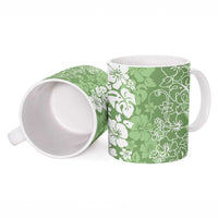 Hawaiian Lei Day Ceramic Mug Green Hibiscus Flowers Lei Art LT9 - Polynesian Pride