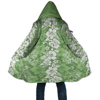 Hawaiian Lei Day Cloak Green Hibiscus Flowers Lei Art LT9 Unisex Green - Polynesian Pride