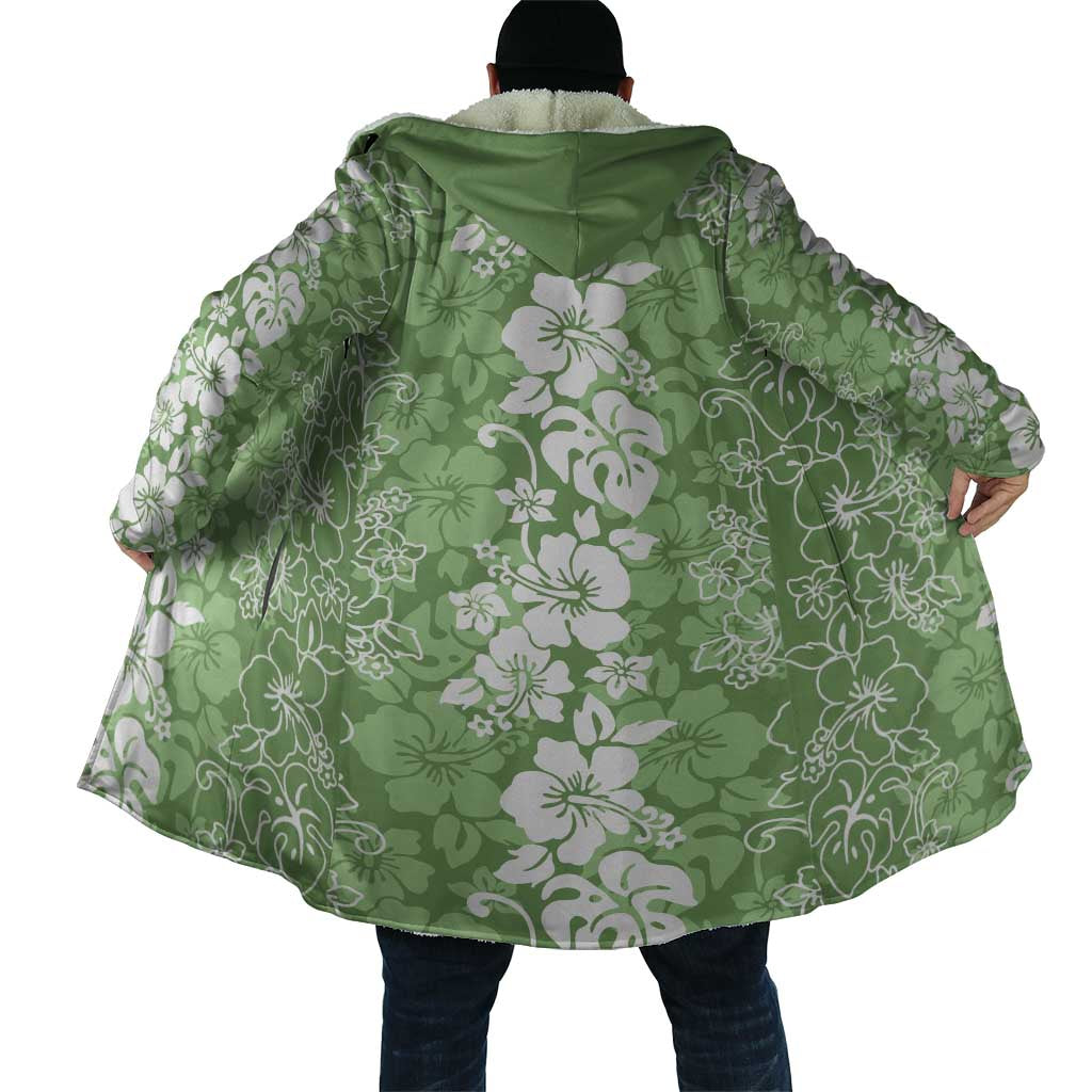 Hawaiian Lei Day Cloak Green Hibiscus Flowers Lei Art LT9 - Polynesian Pride