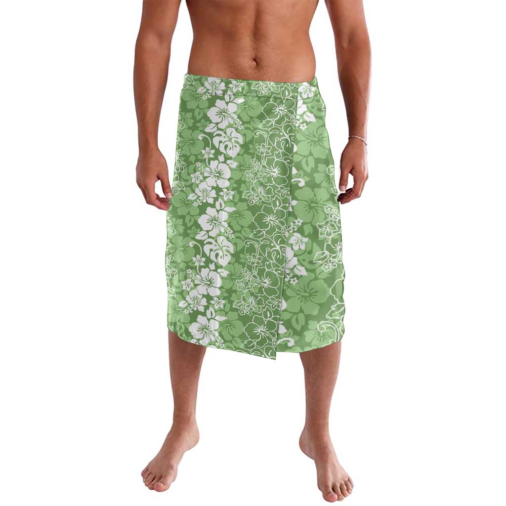 Hawaiian Lei Day Lavalava Green Hibiscus Flowers Lei Art LT9 Green - Polynesian Pride