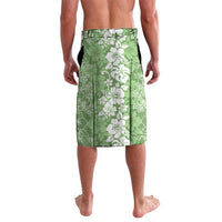 Hawaiian Lei Day Lavalava Green Hibiscus Flowers Lei Art LT9 - Polynesian Pride