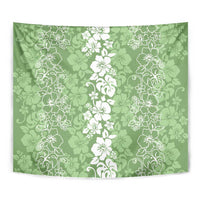 Hawaiian Lei Day Tapestry Green Hibiscus Flowers Lei Art LT9 - Polynesian Pride
