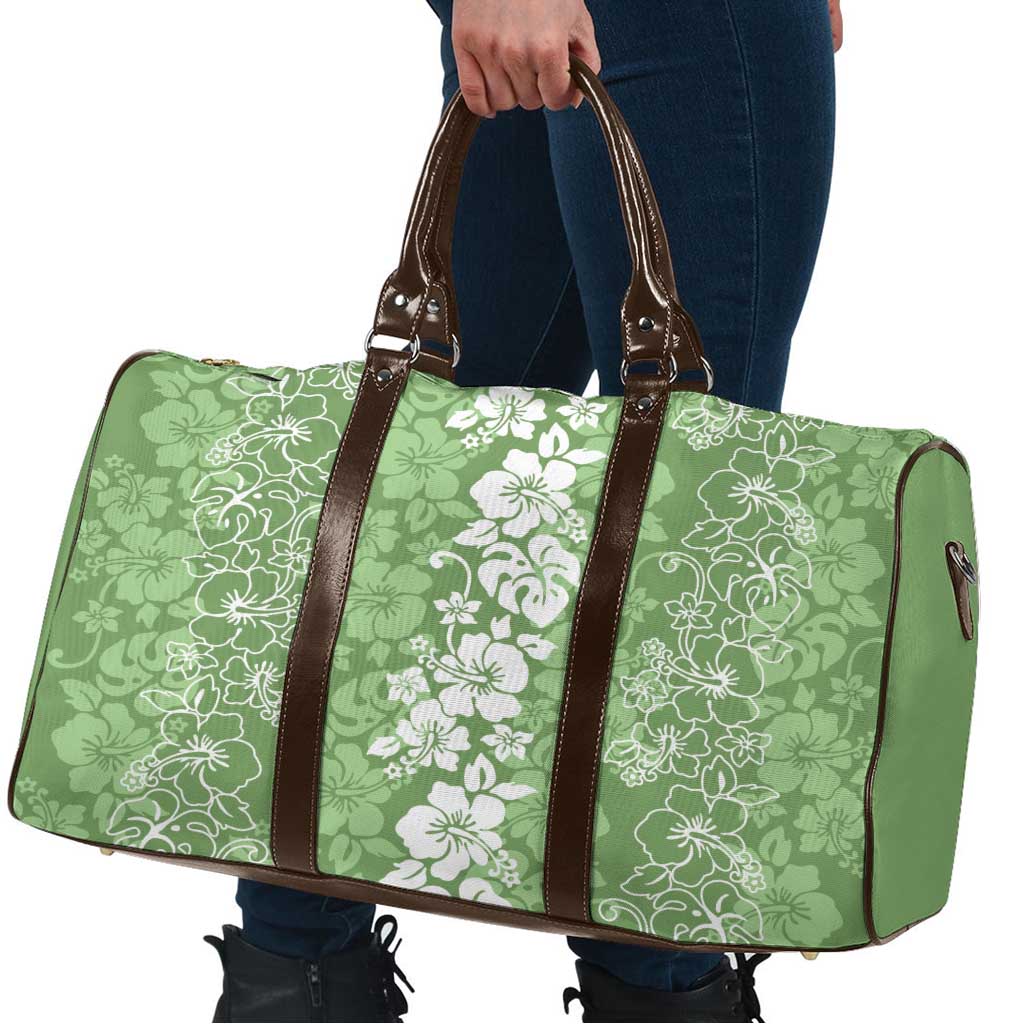 Hawaiian Lei Day Travel Bag Green Hibiscus Flowers Lei Art LT9 - Polynesian Pride