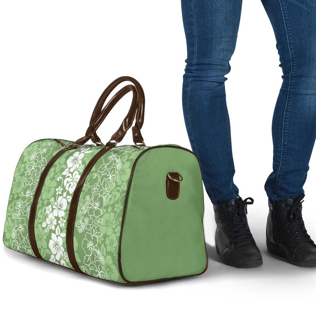 Hawaiian Lei Day Travel Bag Green Hibiscus Flowers Lei Art LT9 - Polynesian Pride