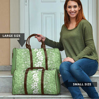Hawaiian Lei Day Travel Bag Green Hibiscus Flowers Lei Art LT9 - Polynesian Pride