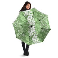 Hawaiian Lei Day Umbrella Green Hibiscus Flowers Lei Art LT9 - Polynesian Pride