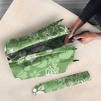 Hawaiian Lei Day Umbrella Green Hibiscus Flowers Lei Art LT9 - Polynesian Pride