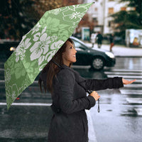 Hawaiian Lei Day Umbrella Green Hibiscus Flowers Lei Art LT9 - Polynesian Pride