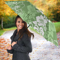 Hawaiian Lei Day Umbrella Green Hibiscus Flowers Lei Art LT9 - Polynesian Pride