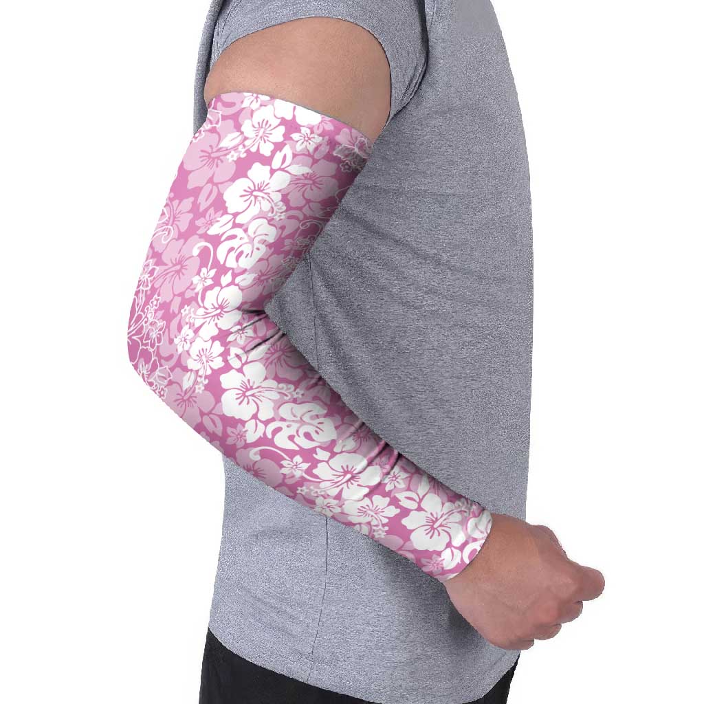 Hawaiian Lei Day Arm Sleeves Pink Hibiscus Flowers Lei Art LT9 - Polynesian Pride