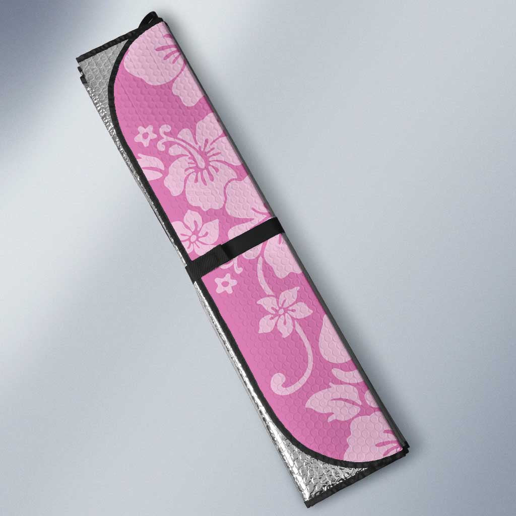 Hawaiian Lei Day Auto Sun Shade Pink Hibiscus Flowers Lei Art LT9 - Polynesian Pride