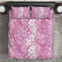 Hawaiian Lei Day Bedding Set Pink Hibiscus Flowers Lei Art LT9 Pink - Polynesian Pride