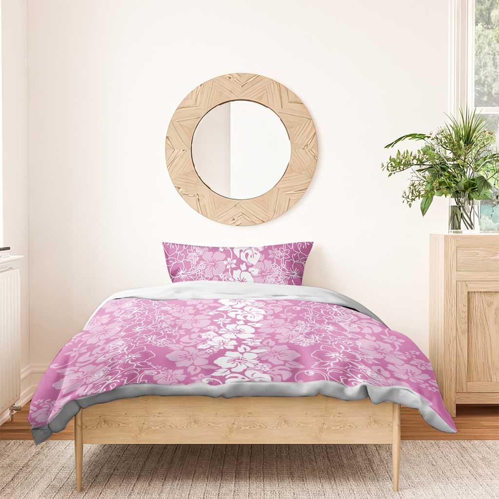 Hawaiian Lei Day Bedding Set Pink Hibiscus Flowers Lei Art LT9 - Polynesian Pride