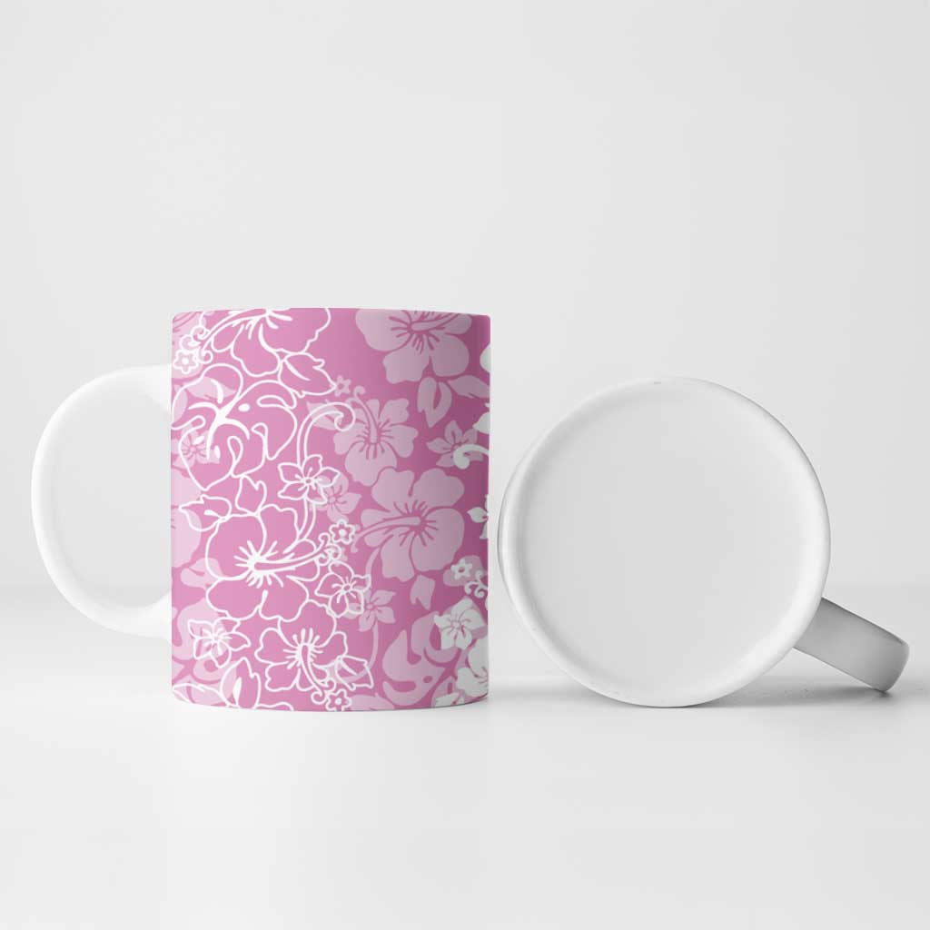Hawaiian Lei Day Ceramic Mug Pink Hibiscus Flowers Lei Art LT9 - Polynesian Pride